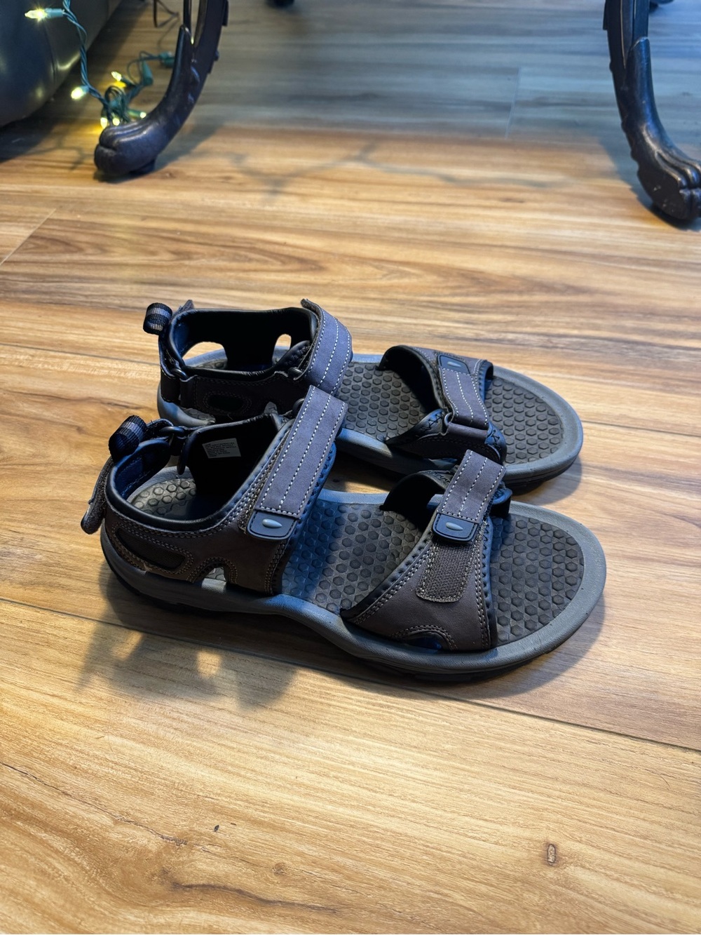 Khombu Brown Men's Adjustable Outdoor Sandals